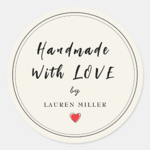 Sticker Rond Personnalisé fait à la main avec amour