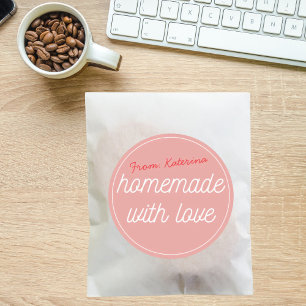 Sticker Rond Personnalisé fait maison avec amour