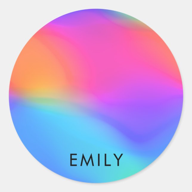 Sticker Rond Personnalisé Holographique Vivid (Devant)