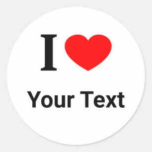 Sticker Rond Personnalisé J ❤️ J'AIME J'AI UN ❤️ 2