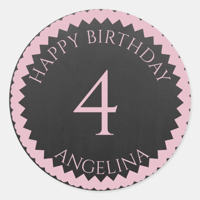 Sticker Rond Personnalisé Joyeux Anniversaire ajouter votre nom (Devant)