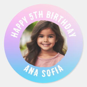 Sticker Rond Personnalisé Joyeux Anniversaire Nom N'Importe Que