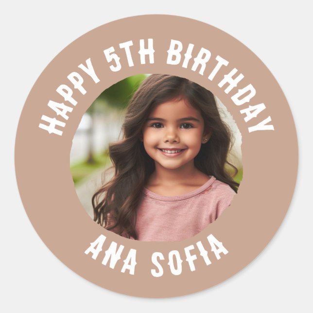 Sticker Rond Personnalisé Joyeux Anniversaire Nom personnalisé  (Devant)