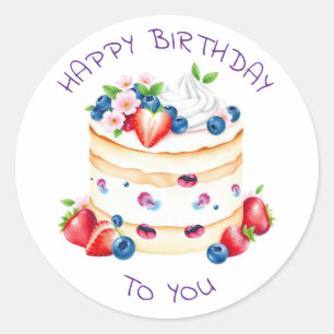 Sticker Rond Personnalisé Joyeux Anniversaire Pour Vous