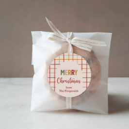 Sticker Rond Personnalisé Moderne Joyeux Noël tendance