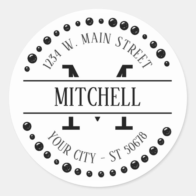Sticker Rond Personnalisé Moderne tendance Art Déco Design Circ (Devant)