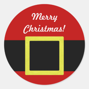 Sticker Rond Personnalisé Noël Ceinture Père Noël
