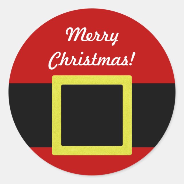 Sticker Rond Personnalisé | Noël | Ceinture Père Noël (Devant)