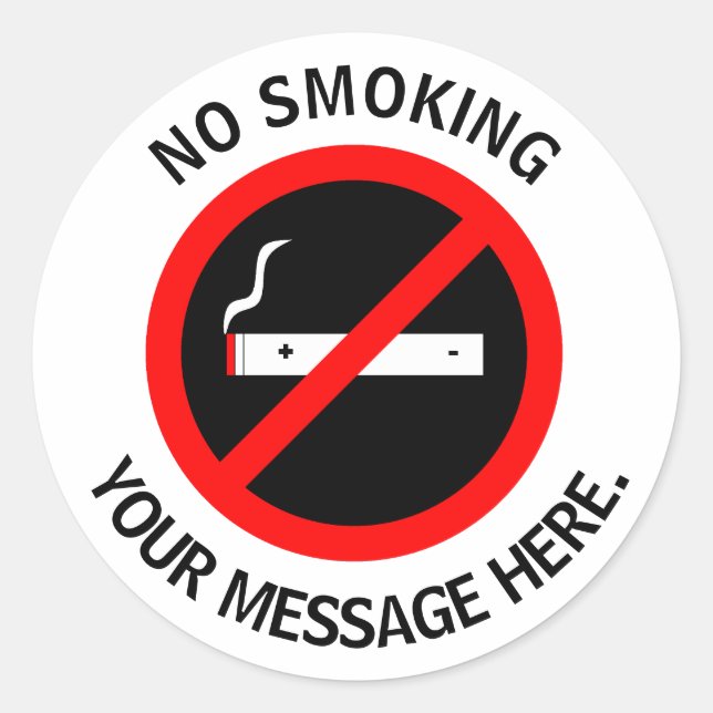 Sticker Rond Personnalisé Non Fumer (Devant)