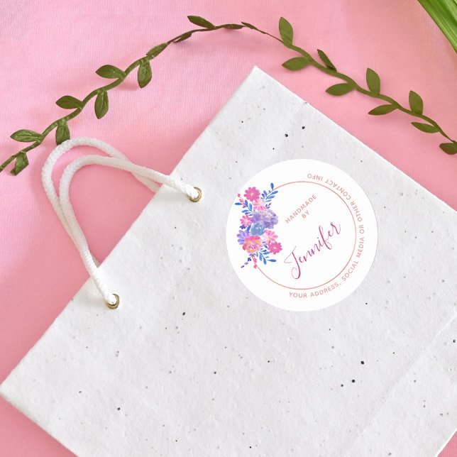 Sticker Rond Personnalisé par vous Nom personnalisé et coordonn (Créateur téléchargé)