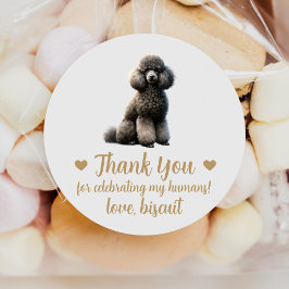 Sticker Rond Personnalisé Poodle Chien Mariage Favoriser Sticke