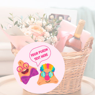 Sticker Rond Personnalisé Purim Hamentashen