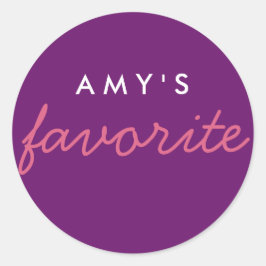 Sticker Rond Personnalisé rose violet préféré