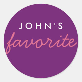 Sticker Rond Personnalisé rose violet préféré