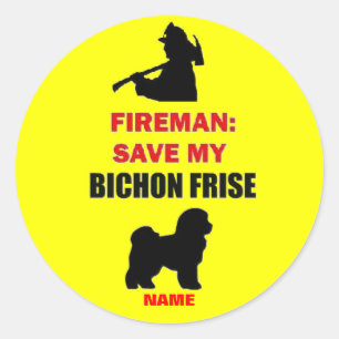 Sticker Rond Personnalisé Sauvegarder Mon Bichon Frise