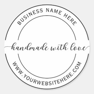 Sticker Rond Personnalisé Simple Fait À La Main Avec Amour