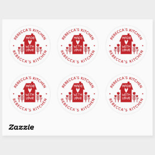 Sticker Rond Personnalisée Maison faite avec amour