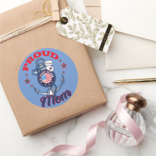 Sticker Rond Personnaliser Chien Tag Fier U.S. Coast Guard Mama