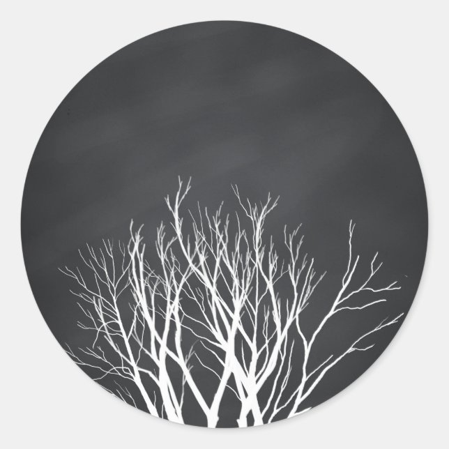 Sticker Rond Personnaliser de l'arbre blanc du tableau noir (Devant)