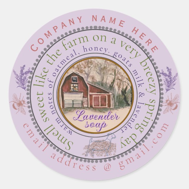 Sticker Rond personnaliser de savon frais (Devant)