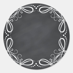 Sticker Rond Personnaliser des courbes florales du tableau noir