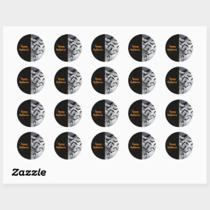 Sticker Rond Personnaliser Fumée Bats Halloween