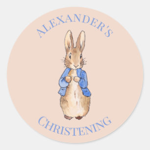 Sticker Rond Personnaliser le lapin classique de baptême