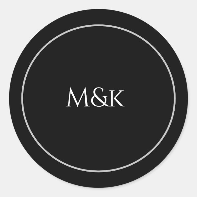 Sticker Rond Personnaliser le nom de l'entreprise en noir (Devant)