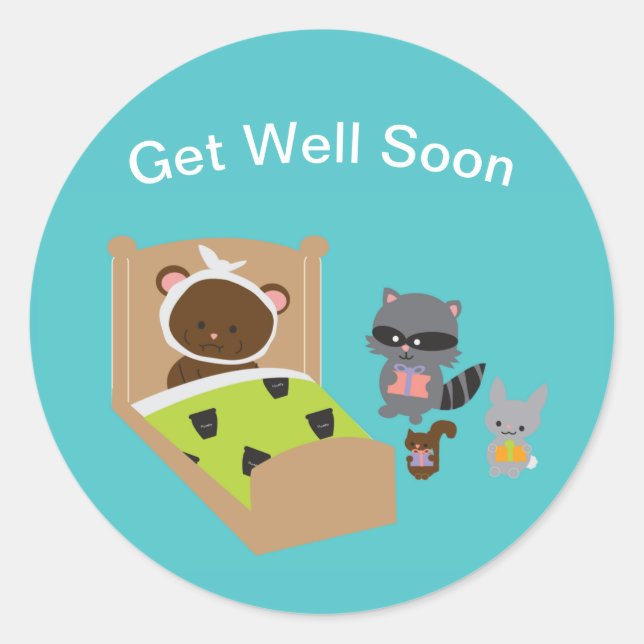 Sticker Rond Personnaliser les animaux mignons (Devant)