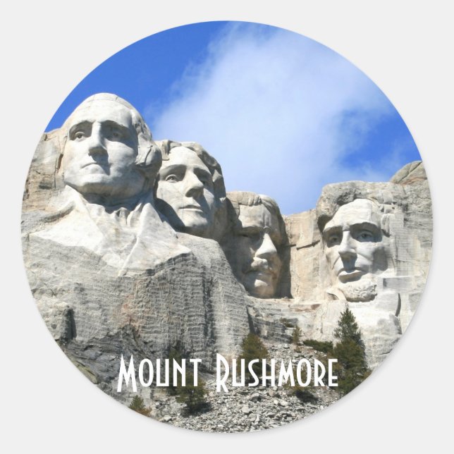Sticker Rond Personnaliser Monument National du Mont Rushmore (Devant)