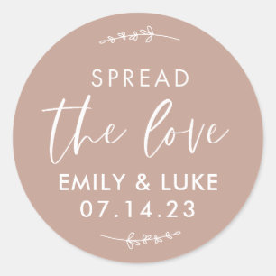 Sticker Rond Personnaliser Répandre l'amour Mariage Jam Favor