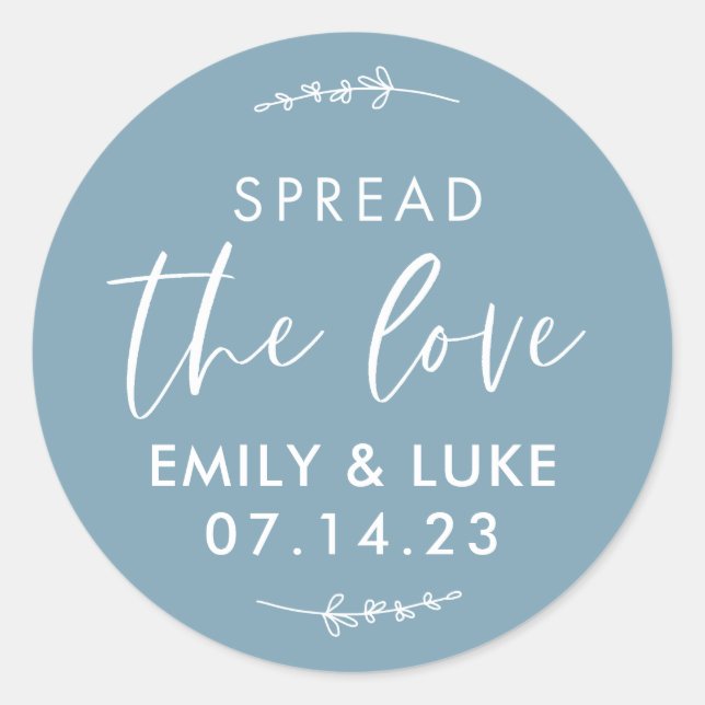 Sticker Rond Personnaliser Répandre l'amour Mariage Jam Favor (Devant)