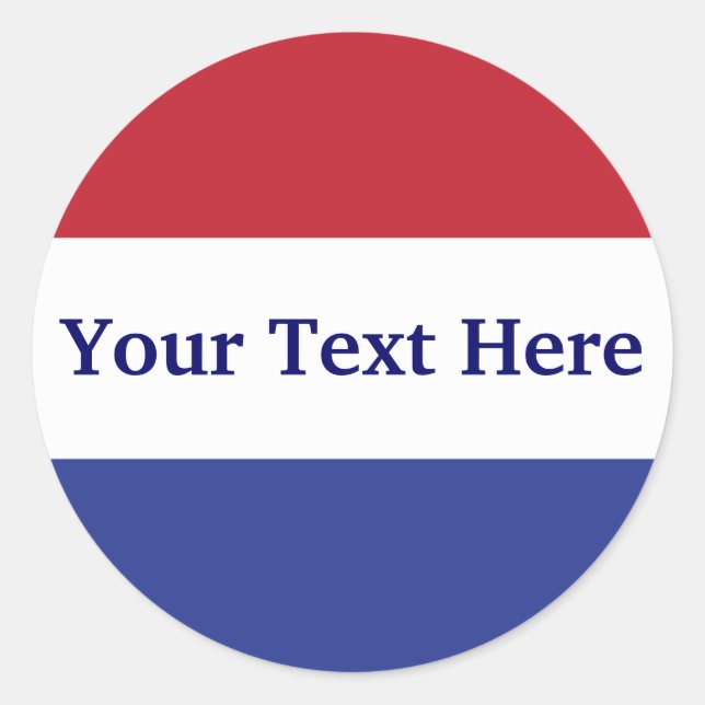 Sticker Rond personnaliser rouge, blanc et bleu (Devant)