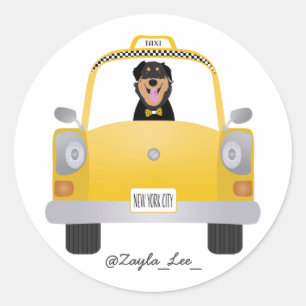 Sticker Rond Personnaliser Social Media Handle chien animal