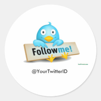 Sticker Rond Personnaliser Twitter ID Suivez-moi Oiseaux Sticke