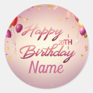 Sticker Rond Personnaliser un joyeux anniversaire
