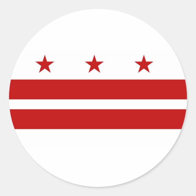 Sticker Rond Personnalité de Washington DC (Devant)