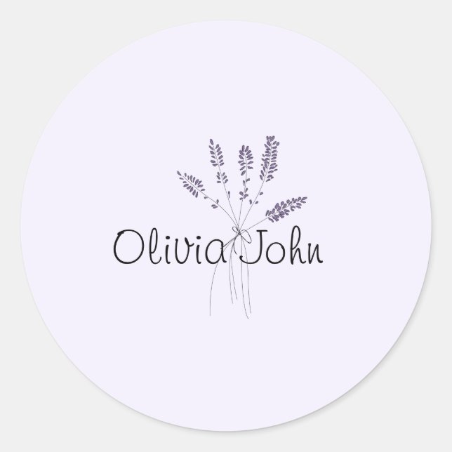 Sticker Rond Personnalité minimale de Lavender (Devant)