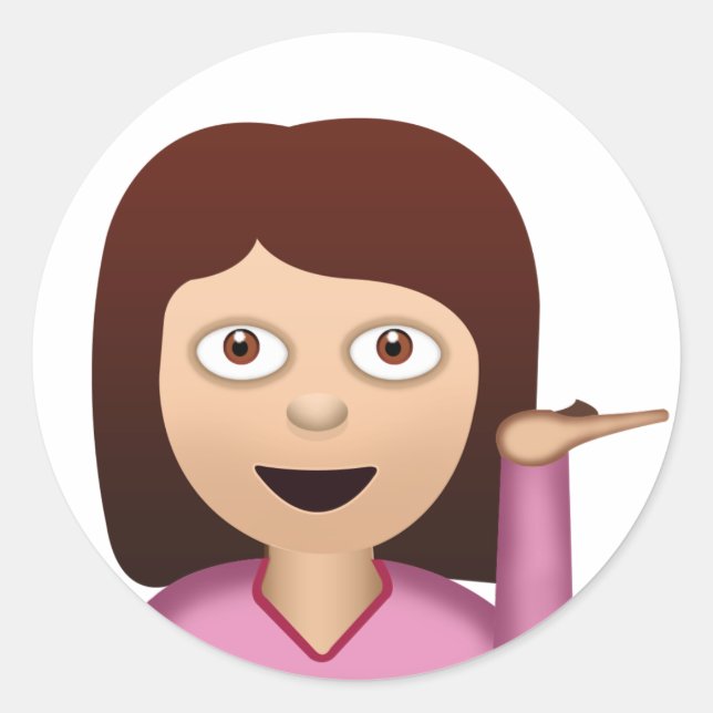 Sticker Rond Personne du bureau d'information Emoji (Devant)