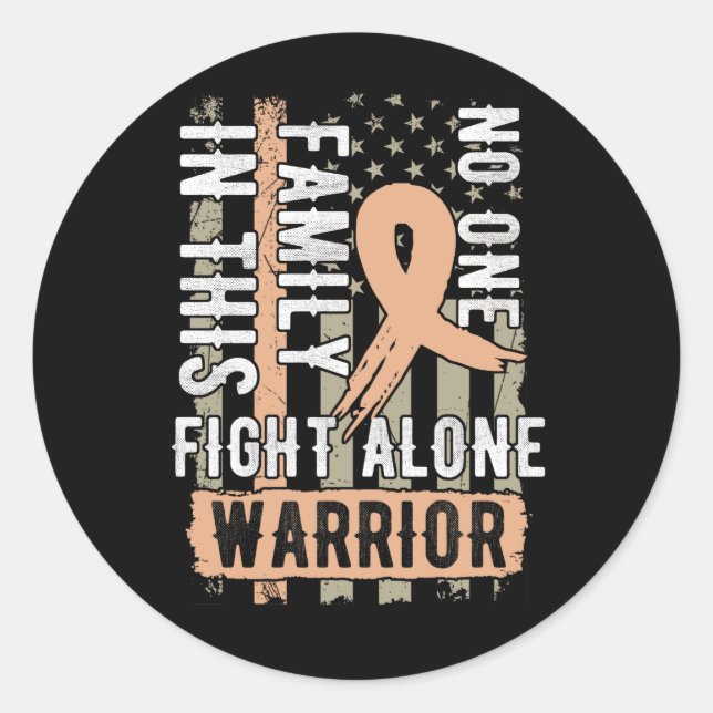Sticker Rond Personne ne combat la sensibilisation au cancer de (Devant)