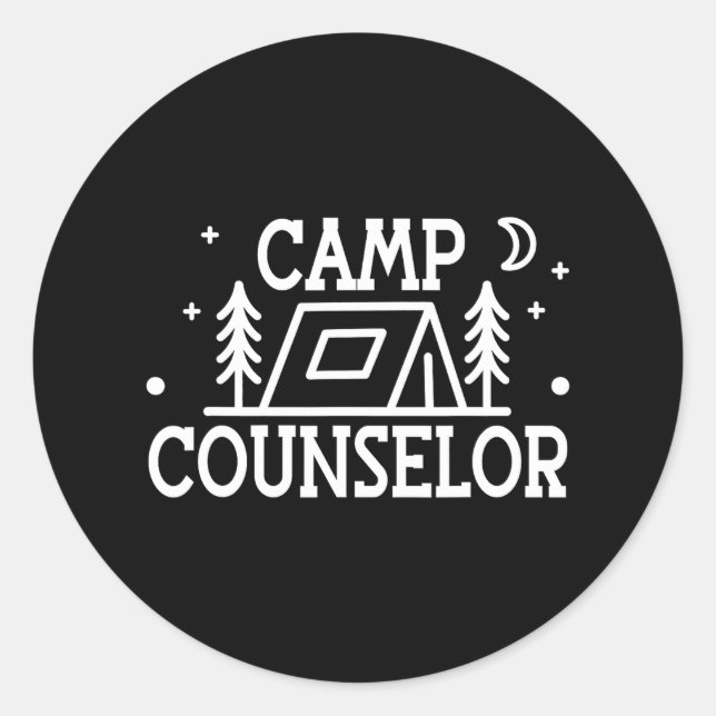 Sticker Rond Personnel de conseiller de camp minimal (Devant)