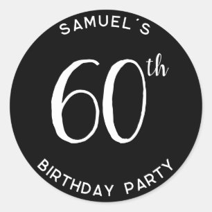 Sticker Rond Personnelle 60e anniversaire fête moderne
