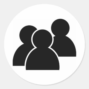 Sticker Rond Personnes à l'icône noire