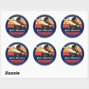 Sticker Rond Personnes ciblées Texte personnalisé Lady Warrior