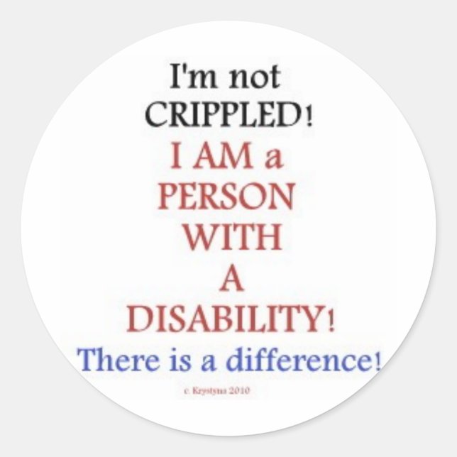 STICKER ROND PERSONNES HANDICAPÉES 2 (Devant)