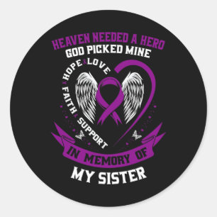 Sticker Rond Perte En Mémoire De Soeur Pancréatique Cancer