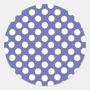 Sticker Rond perwinkle pois blanc violet