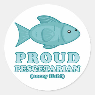 Sticker Rond Pescetarian fier
