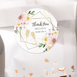 Sticker Rond Pétales et poursuites   Floral Rose Gold Fête des 