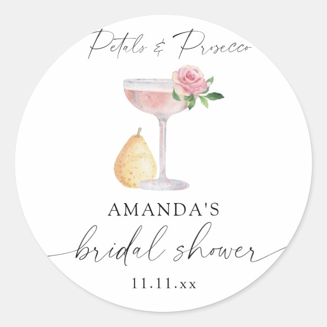 Sticker Rond Pétales et Pourvue - douche nuptiale (Devant)